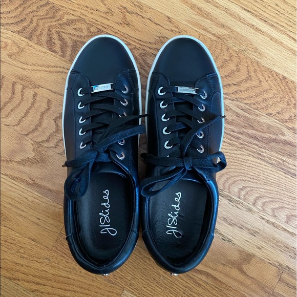 J Slides Shoes - J Slides leather black platform sneakers
